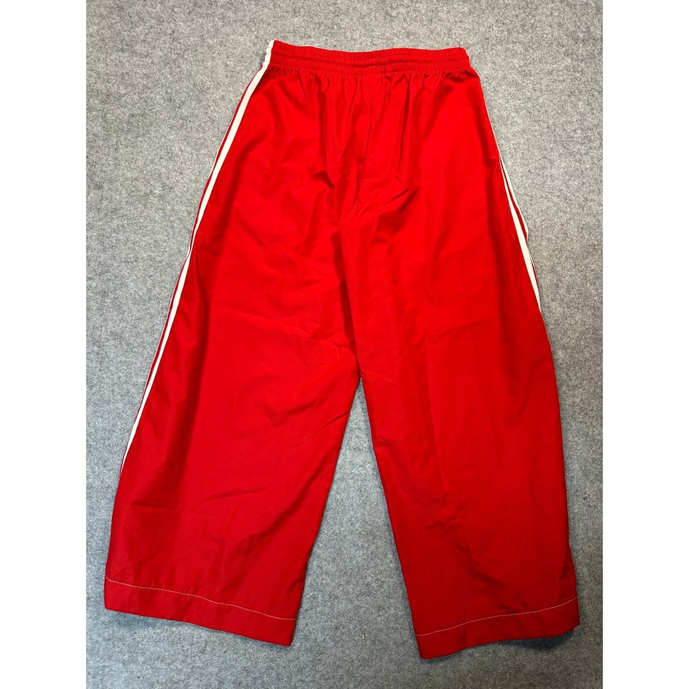 Adidas Adicolor Classics Wide Leg Track Pants Small Red Three Stripes Polyester - Picture 2 of 7